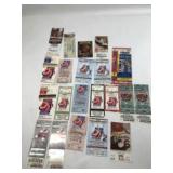 21 ticket stubs from football, baseball and