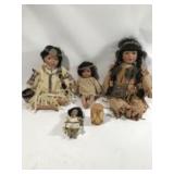 Porcelain American Indian Dolls (4)