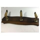 Vintage Deer Hoof Wall Mount Coat & Hat Rack