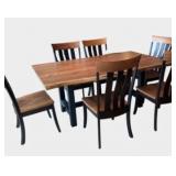 Superior Furniture Walnut Live Edge Dining Set