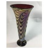 Trumpet Glass Vase by Artist Rick Strini - Signed