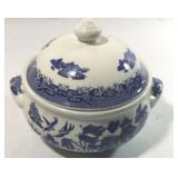 Vintage Churchill Willow Blue Covered Veggie Bowl