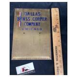 Dallas bra copper Company, Chicago plaque