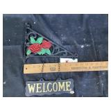 Cast-iron double sided welcome sign