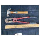 Bolt cutters with hammer