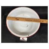 Enamel pan approximately 16 inches across