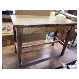 Oak piano bench approximately 14 x 30 x 21 tall