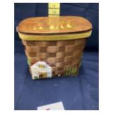 Wicker hand painted basket