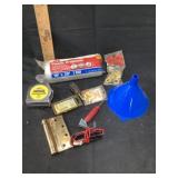 Plastic drop cloth and tools