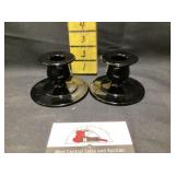 Black amethyst candleholders