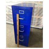 Metal three drawer file cabinet approximately 15