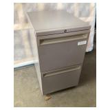 Rolling two drawer file cabinet