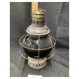 Perkins nautical whale oil lamp red globe