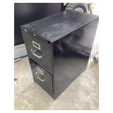 Metal two drawer file cabinet approximately 15 x