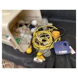 Extension cord and lightbulbs