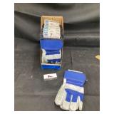 8 Double leather palm, gloves, size large