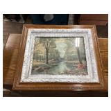 Victorian Oak frame picture 30 x 29