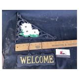 Cast-iron double sided welcome sign