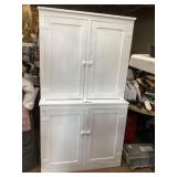 Primitive white kitchen cabinet approximately 18