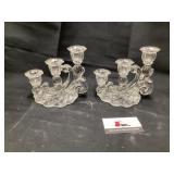 Rose point candleholders