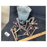 Galvanized bucket of hitchpins