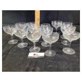 Etched champagne glasses