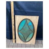 Stained glass window approximately 17 x 27