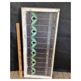 Stained glass window approximately 19 x 48