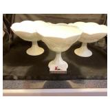 Milk Glass Bowls/Dish on Stand