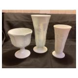Milk Glass Cases & Dish
