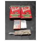 Vintage Tobacco Tins, Lighter & Misc