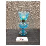 Blue Glass Oil Lamp