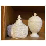 Milk Glass Candy Dishes and Mugs