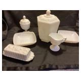 Milk Glass Candy Dish, Butter Dish