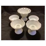 Milk Glass Candle Holders, Goblets