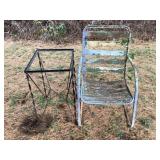 Metal Patio Chair & Stand