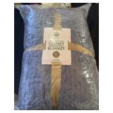 Gold, textiles, chunky hand knitted blanket,