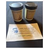 Gift card and candles donated by Perry paint and