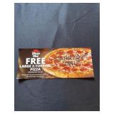 Free large, two topping pizza donated by Perry