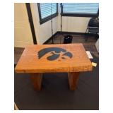 Hawkeye table donated by Larry Deardorff