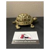 Brass turtle jewelry box
