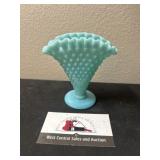 Fenton turquoise hobnail vase