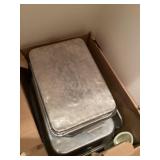 Large lot of baking pans