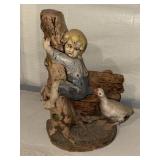 Heavy ceramic Wild Goose Chase yard art