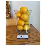 Vase and Artificial Lemons