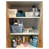 Shampoo, cleaning supplies, misc bathroom items