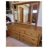 Heavy duty oak dresser with mirror