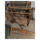 Oak quilt racks and plant stand