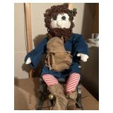 Handmade elf in wooden rocking chair