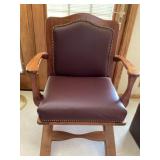 Leather and Wood Arm Chair